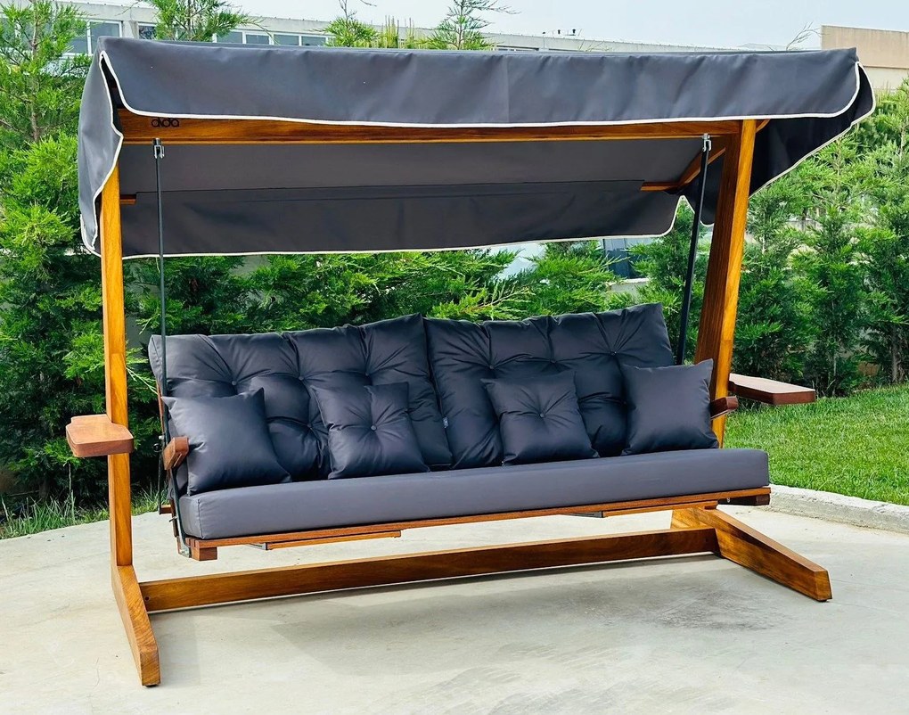 Градински троен люлеещ се стол Luna Deluxe 2600, цвят Антрацит