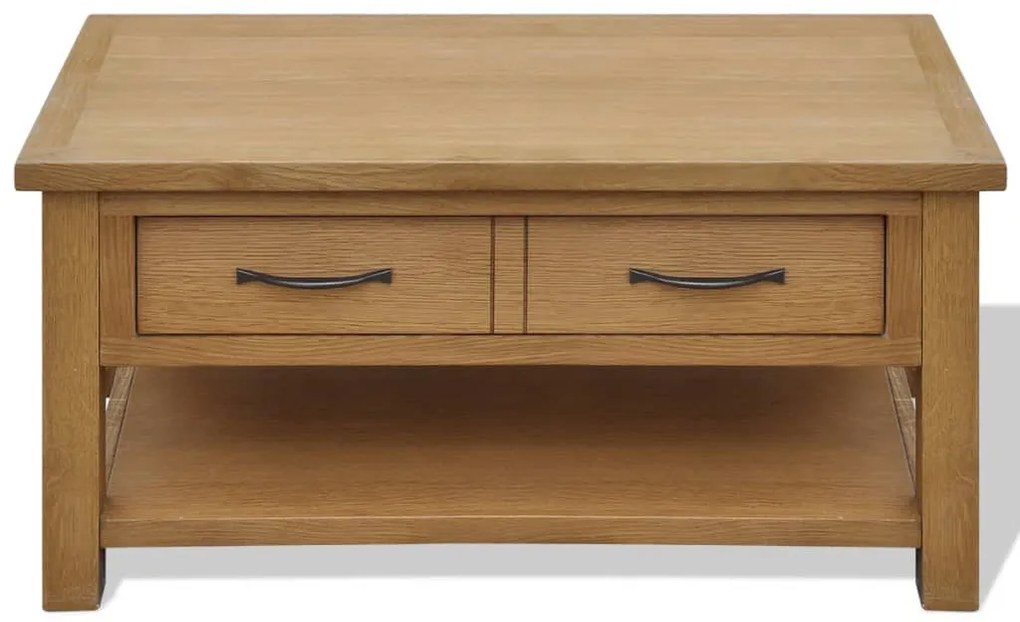 242745 vidaXL Маса за кафе, 88x53x45 см, дъбов масив