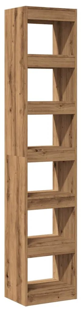 856813 vidaXL Библиотека/разделител за стая, дъб артизан, 40x30x198 см