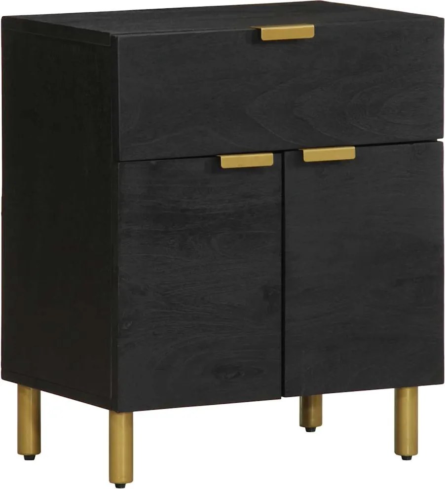 4017659 vidaXL Нощно шкафче, черно, 50x33x60 см, инженерно дърво