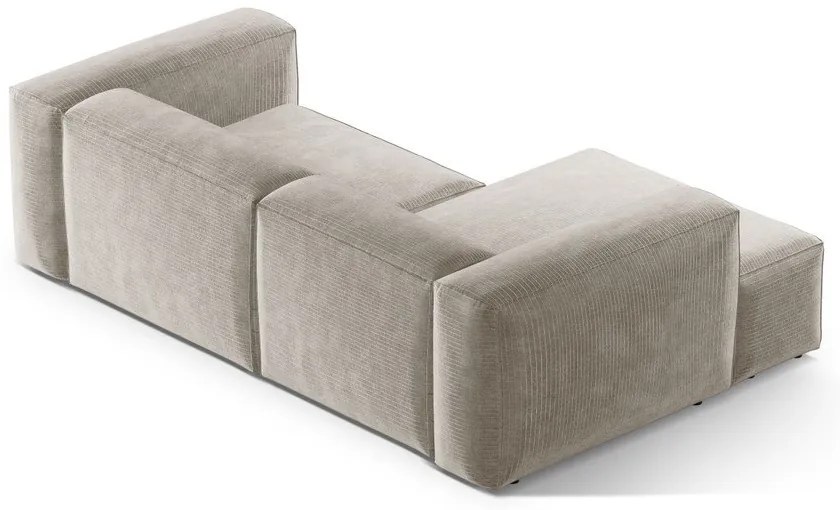 Бежов ъглов диван от рипсено кадифе (ляв ъгъл) Bergano – Cosmopolitan Design