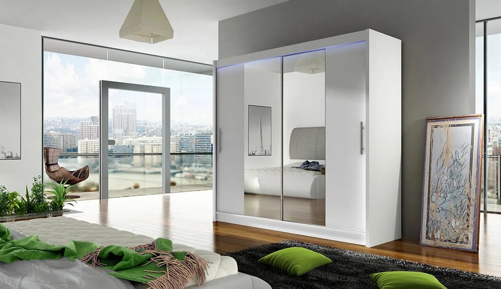 Гардероб London II плъзгане-White