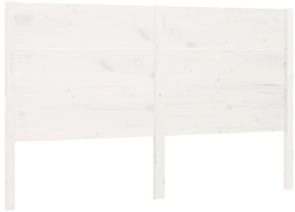 818721 vidaXL Табла за спалня, бяла, 146x4x100 см, бор масив
