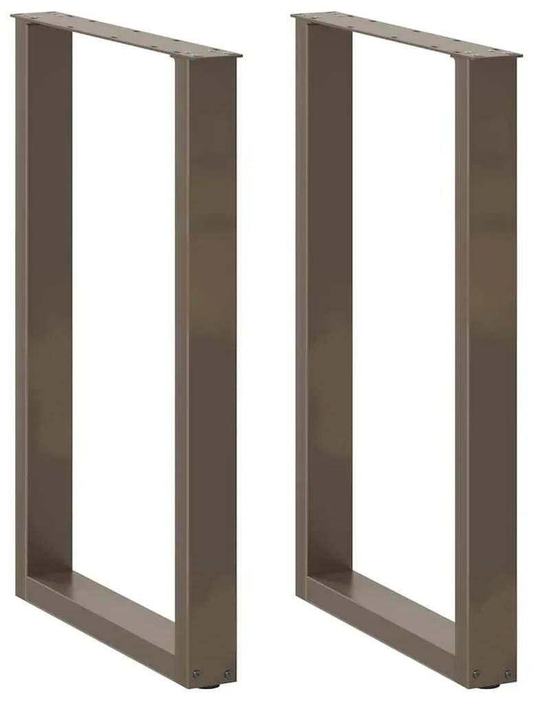4013227 vidaXL Крака за бар маса, U-образни, 2 бр., естествена стомана, 60 x (90-91) см, стомана