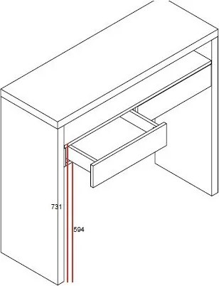 Работно бюро с изтеглящ се плот Конзола Mel - Woodman