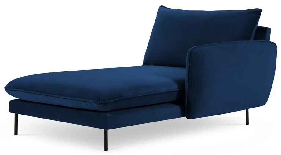 Синьо кадифено кресло за отдих (десен ъгъл) Vienna - Cosmopolitan Design