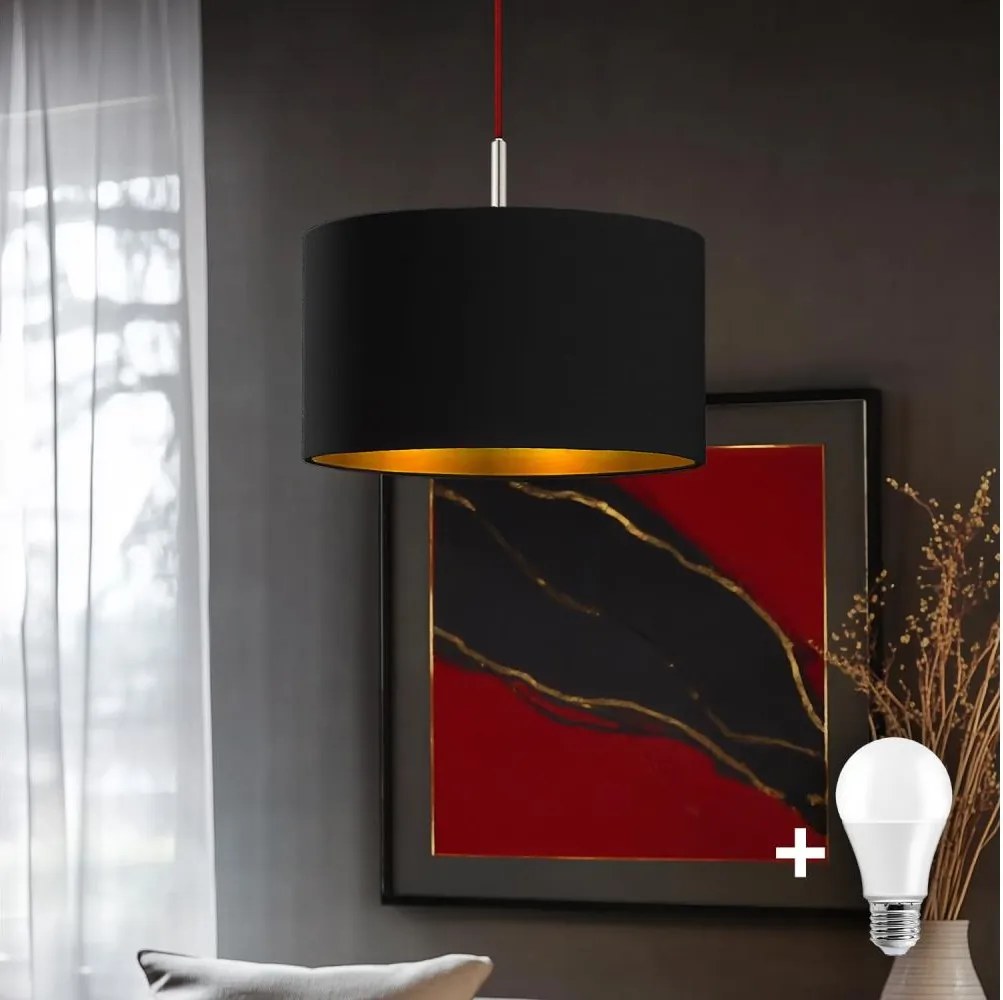 Eglo - LED  Полилей на кабел TUNJA 1xE27/60W/230V черен