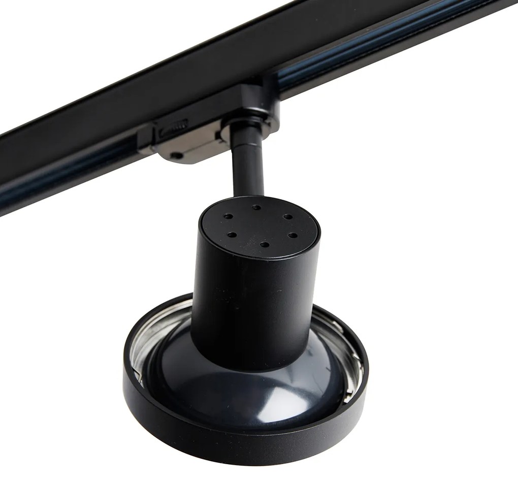Релсова система с 3 прожектора черен десен включително LED 3-фазен - Iconic Jeany