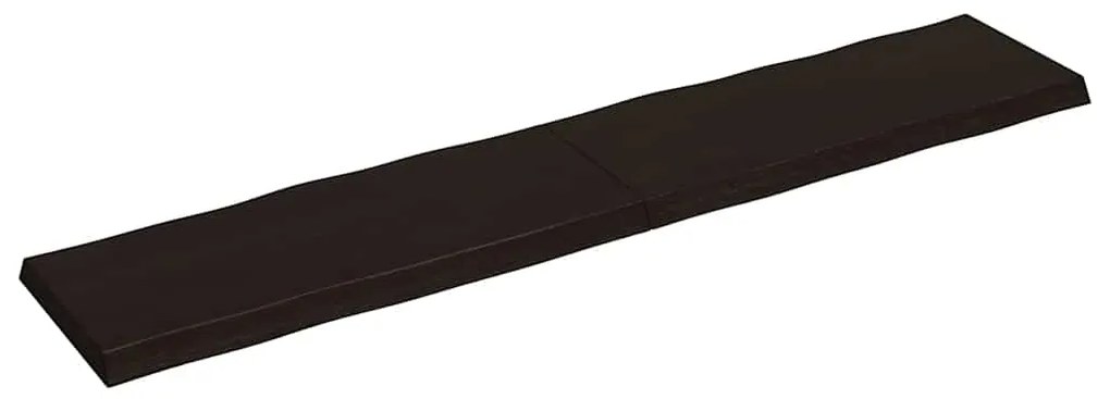 364047 vidaXL Плот за маса тъмнокафяв 200x40x(2-6) см обработен масивен дъб