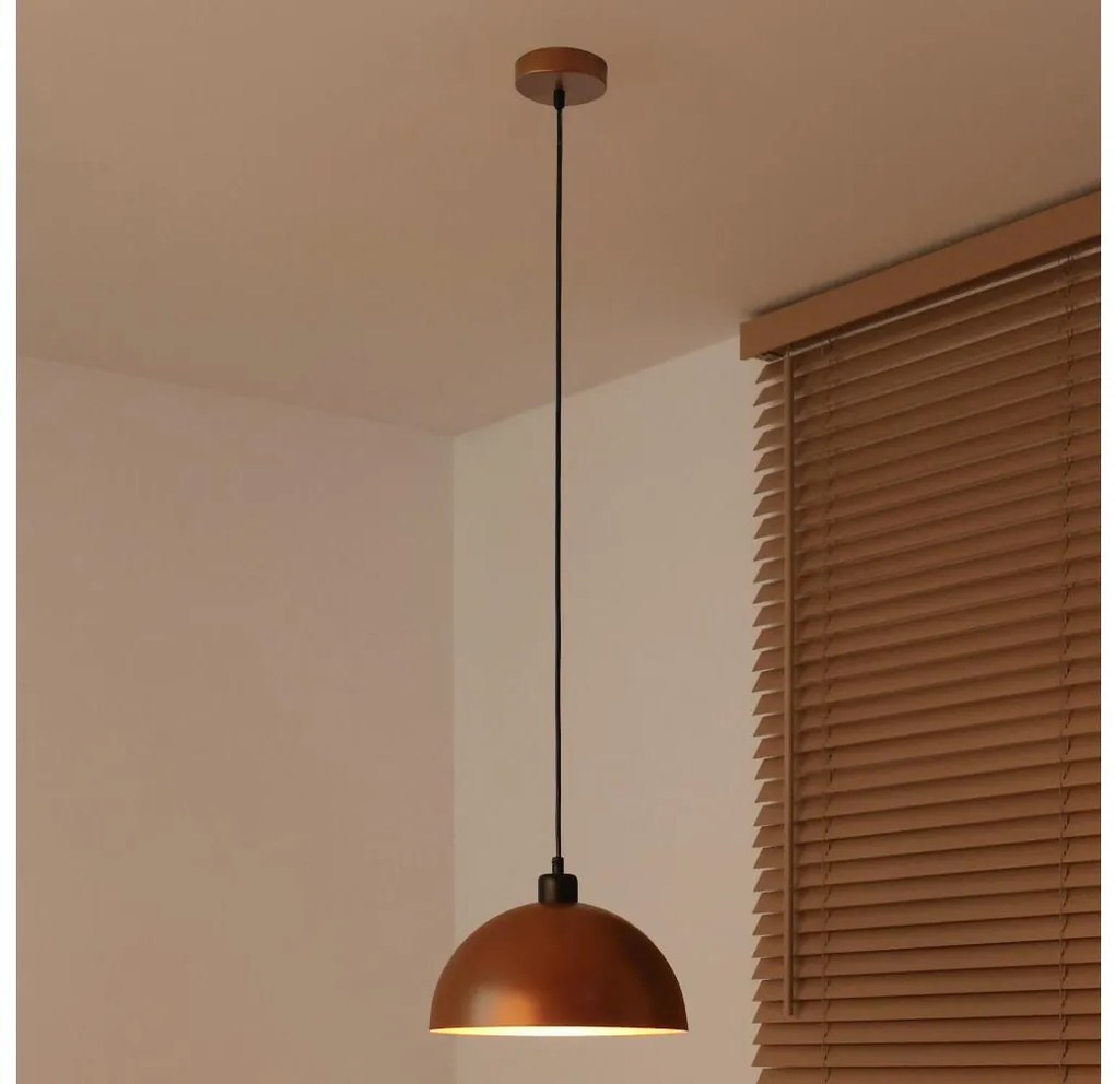 Duolla - Полилей на кабел IRONLINE 1xE27/15W/230V Ø 27 см меден/черен