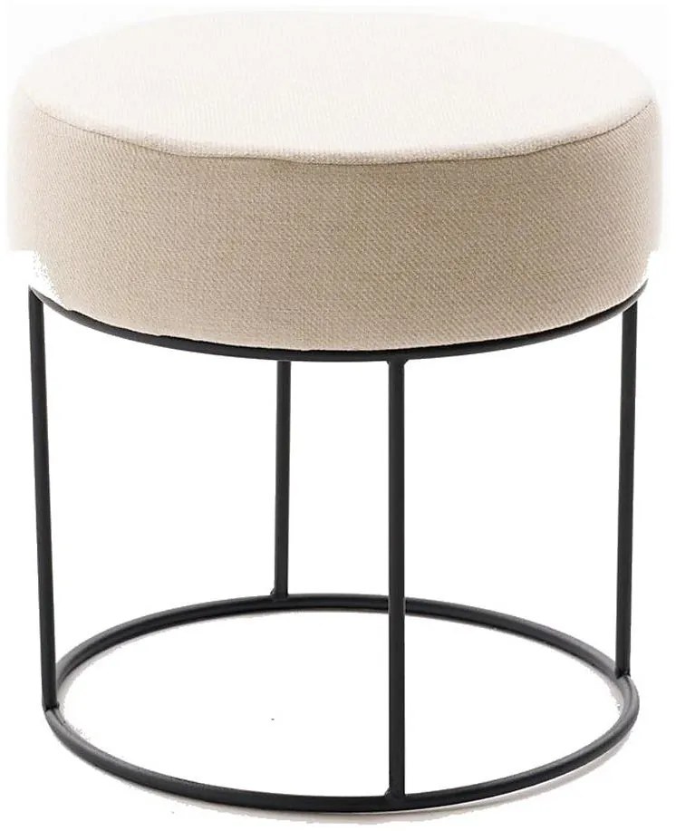 Табуретка RELO, диаметър 40 см, кремава