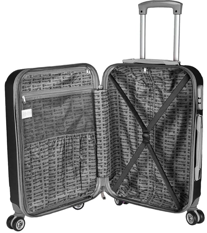 Черен куфар с размери 65 x 39 x 24 cm - 56l