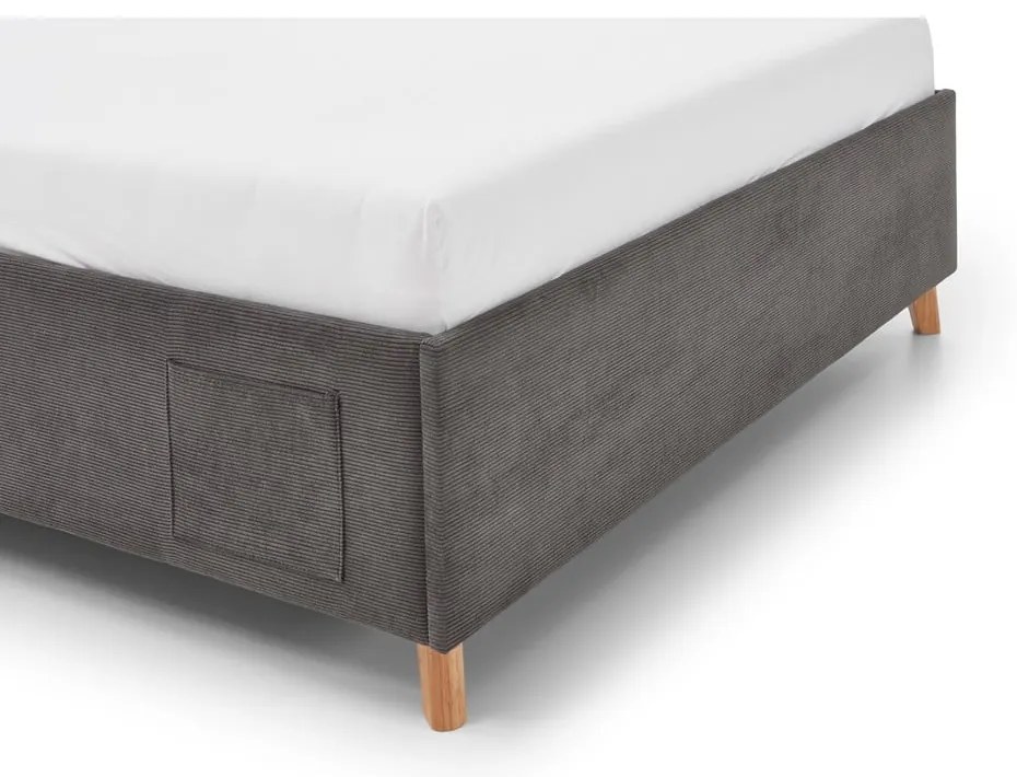 Антрацитно тапицирано детско легло 90x200 cm с място за съхранение с включена подматрачна рамка Cool – Meise Möbel