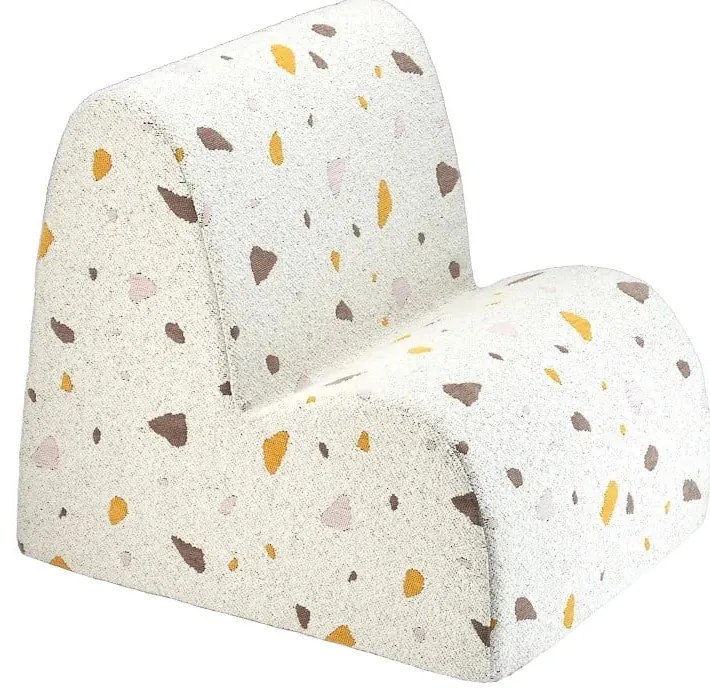 Бял детски стол от букле и шенил Terrazzo Cloud – Wigiwama