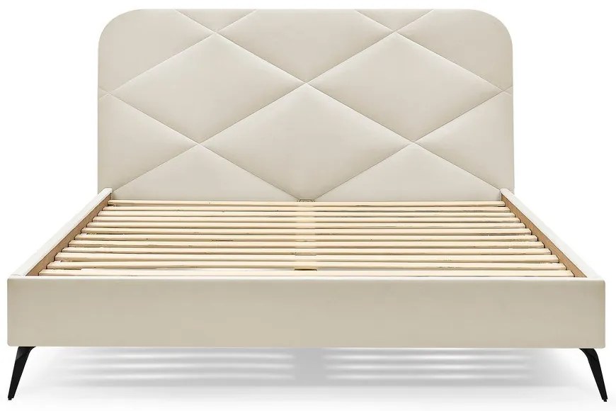 Бежово тапицирано двойно легло с включена подматрачна рамка 140x190 cm Prune – Bobochic Paris