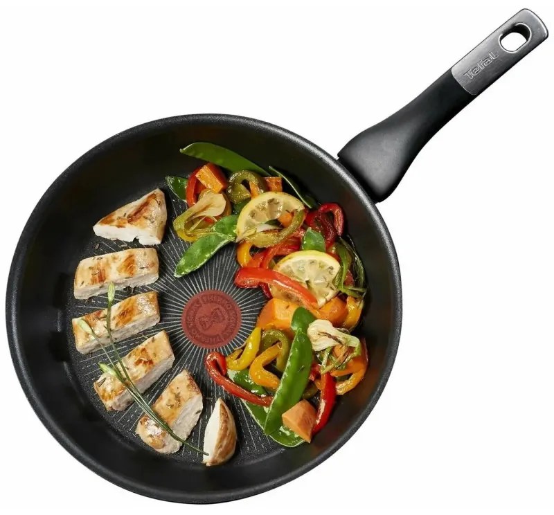 Тиган Tefal G2550672, 28 см, Thermo-Spot, Незалепващо титаниево покритие X6, Индукция, Черен