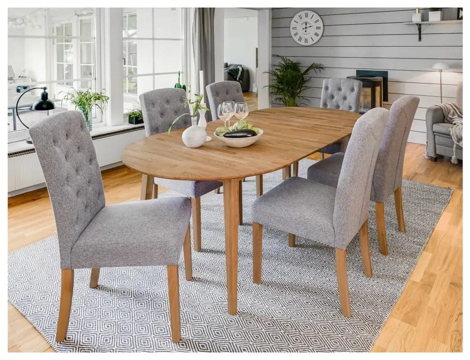 Овална дъбова сгъваема маса за хранене , 170 x 105 cm Filippa - Rowico