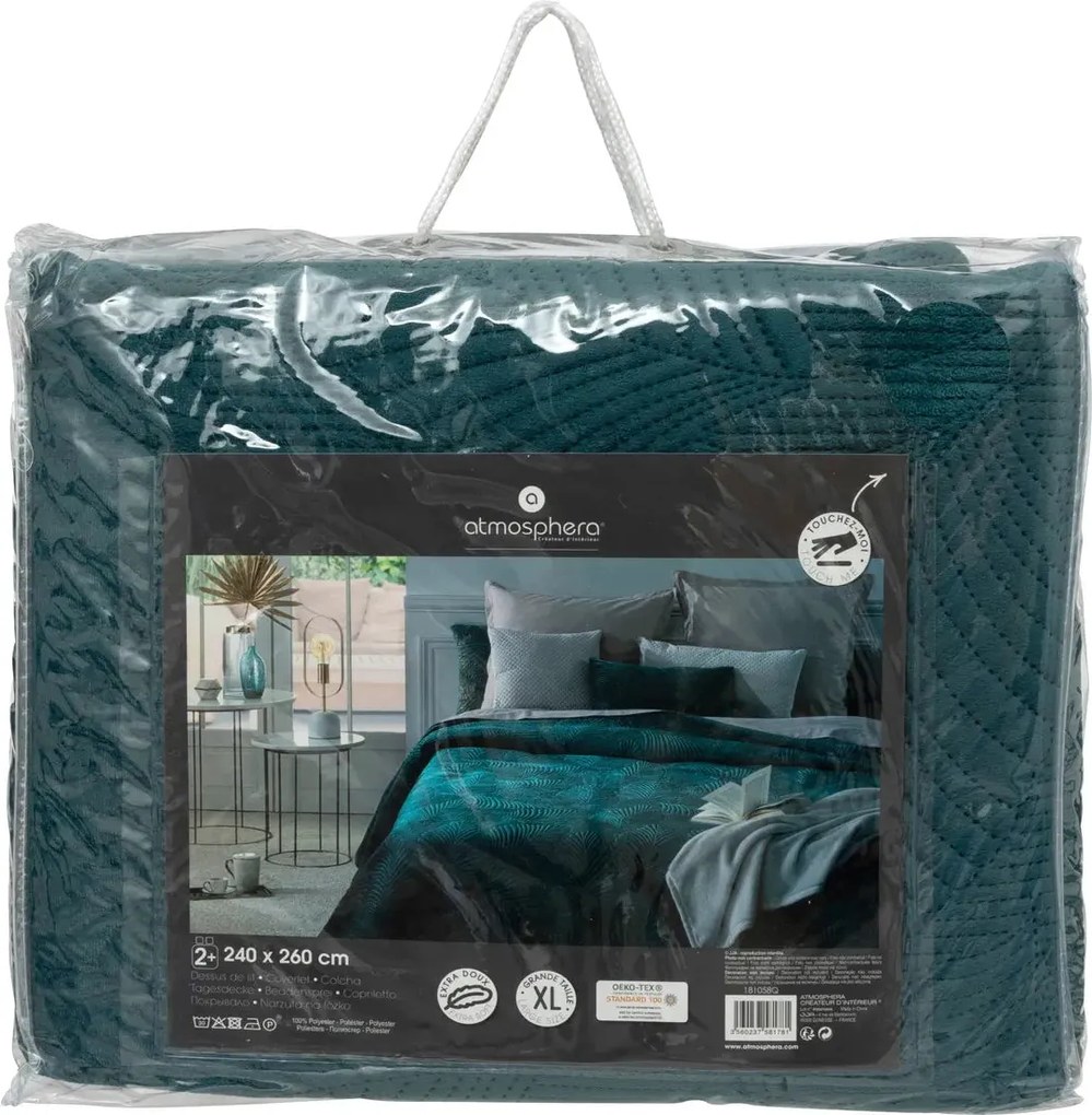 Шалте atmosphera Leaf, Кадифе, 240x260 cm - Слонова кост