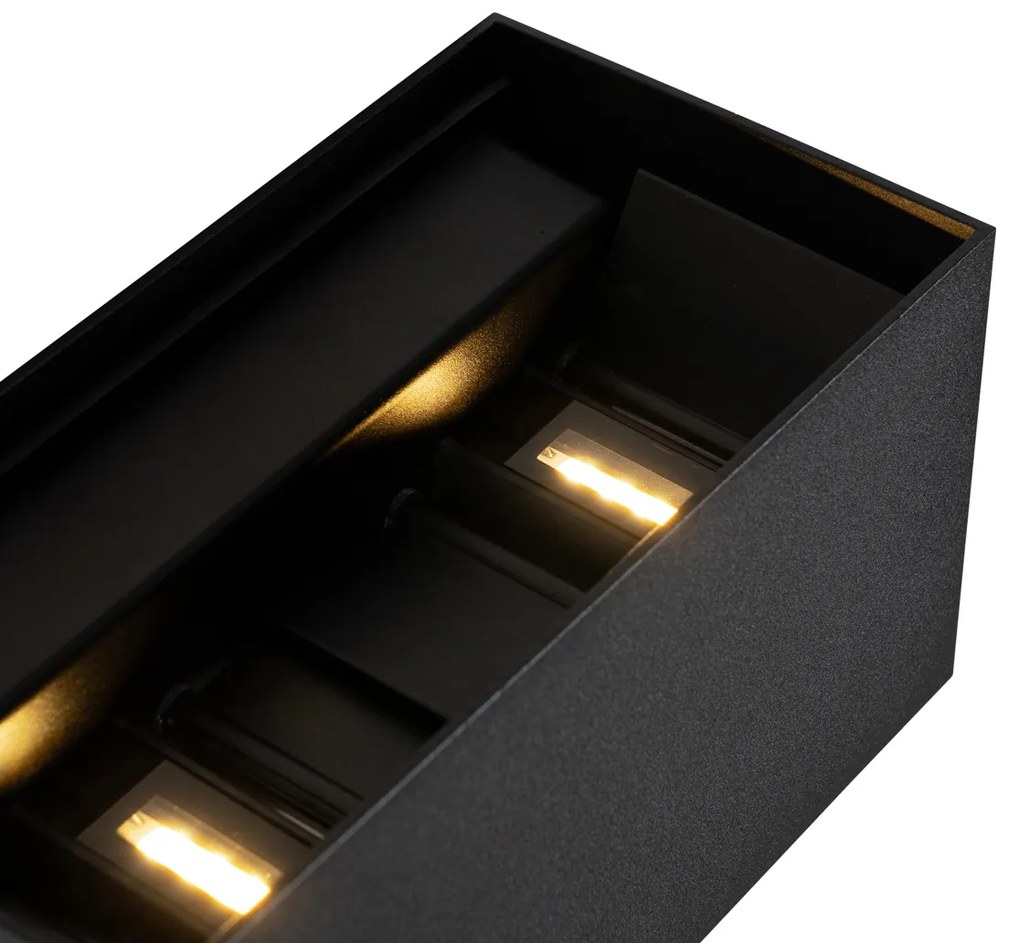Външна стенна лампа черна с LED 4-светлини IP54 - Edwin