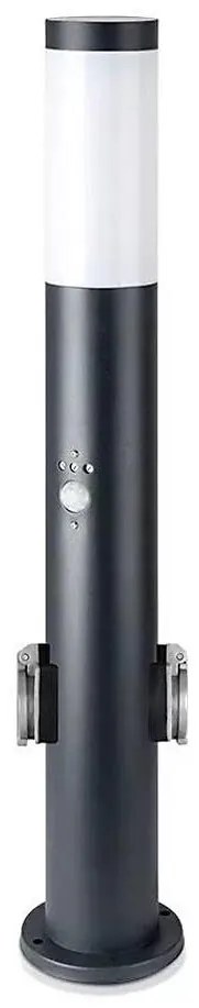 Екстериорна лампа със сензор и 2 гнезда SCHUKO 1xE27/60W/230V IP44 60 см черен