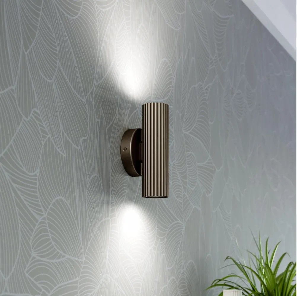 Eglo 902036 - Стенно осветително тяло PORTILLO 2xGU10/5W/230V кафяво