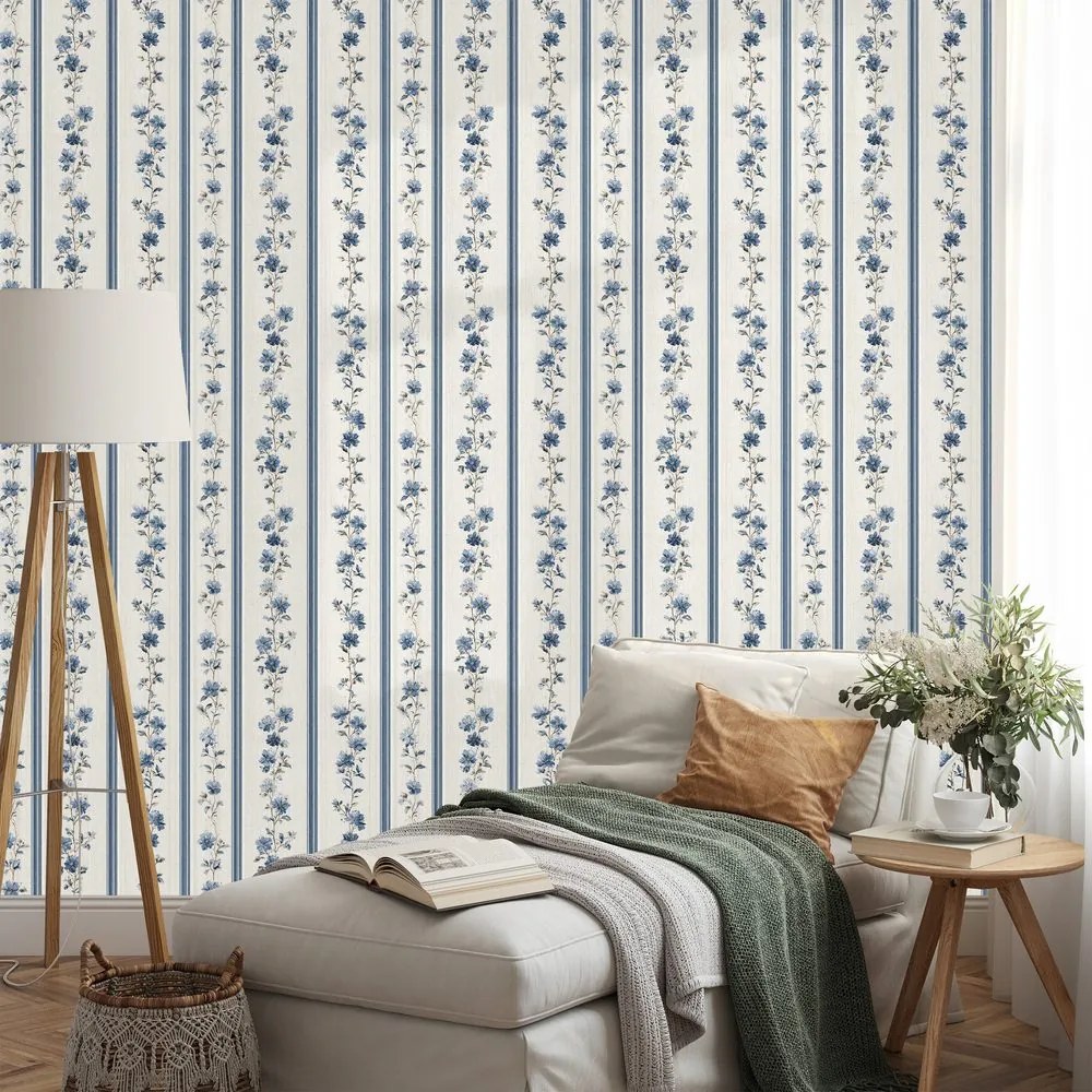 Фототапет – Сини цветя на ивици