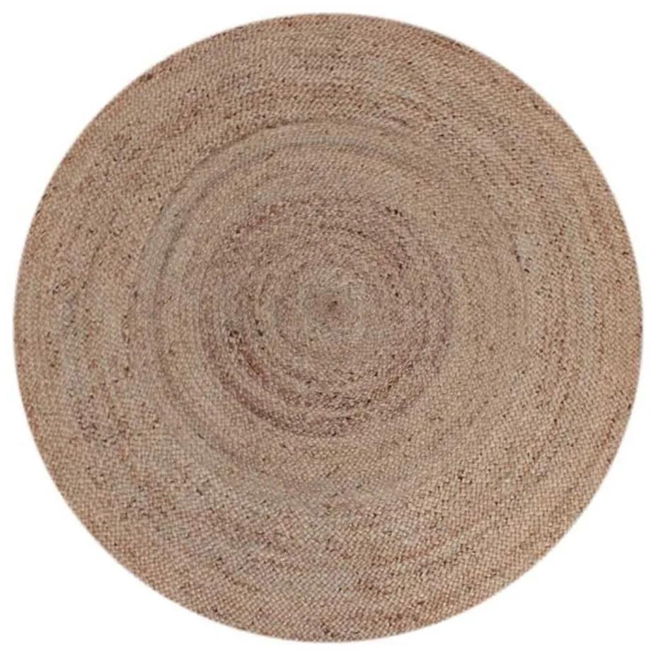Кафяв ютен кръгъл килим ø 180 cm – LABEL51