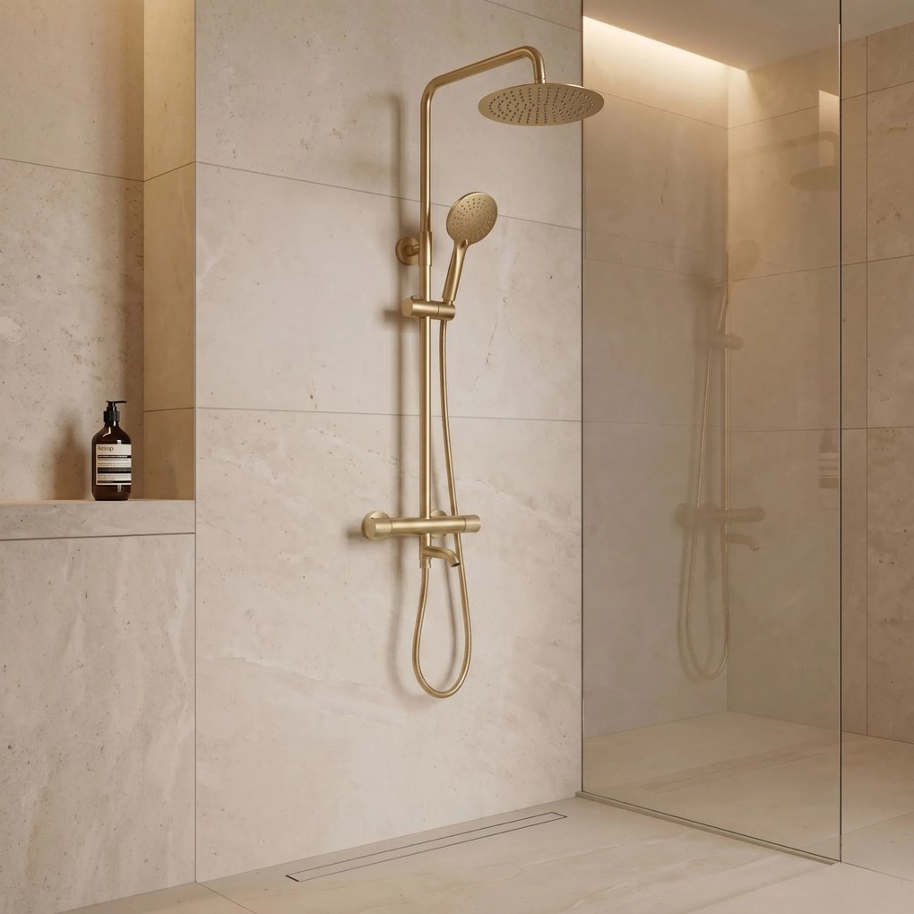 Душ система с Термостат Rea Lungo Diamond Gold Brush