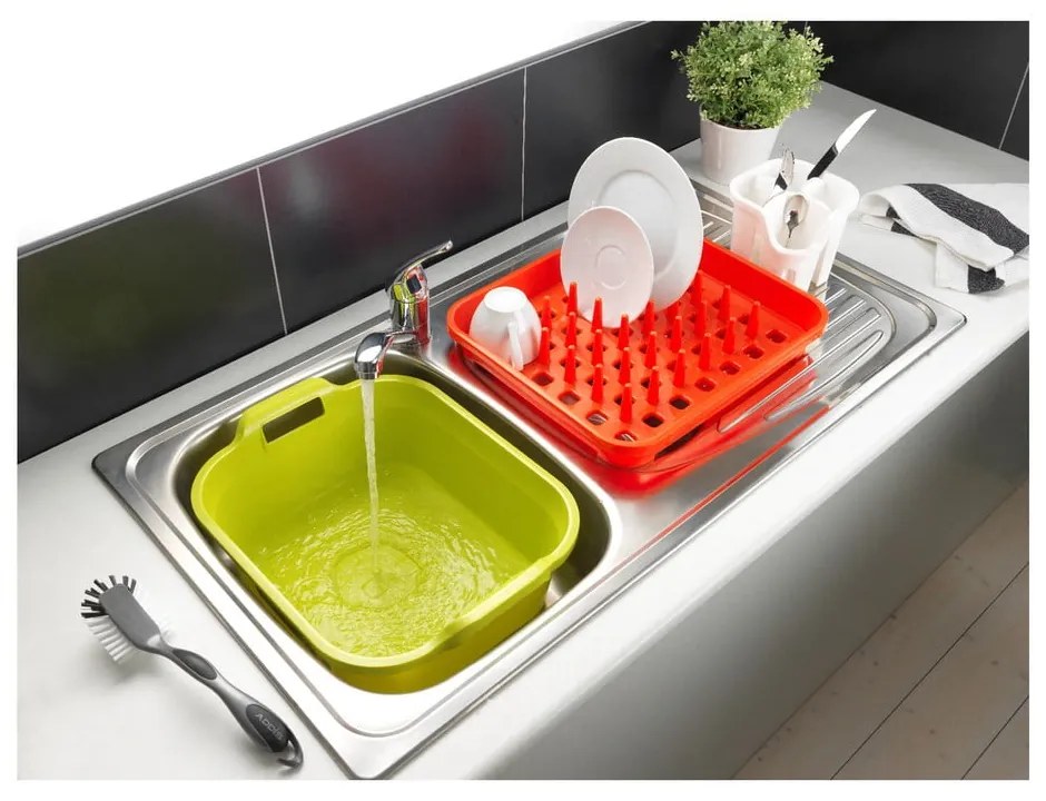 Бяла пластмасова тавичка за сушене за прибори 14x14 cm Signature – Addis