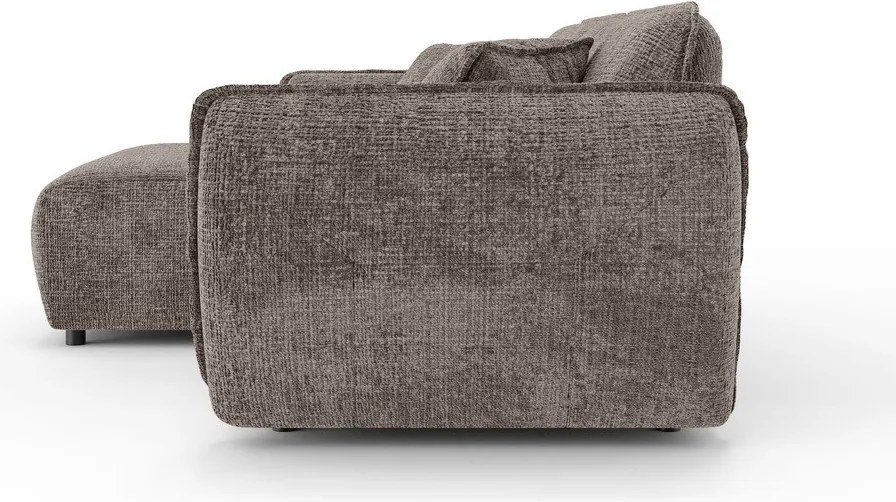 Кафяво-сив шенилов ъглов диван (ляв ъгъл) Nelia – Ropez