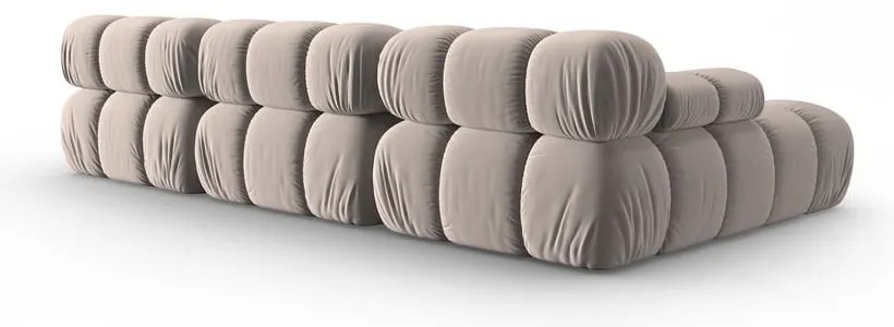 Светлокафяв кадифен модулен ъглов диван (ляв ъгъл) Bellis – Micadoni