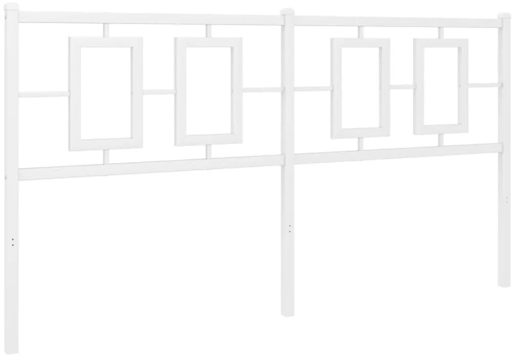 374324 vidaXL Метална табла за глава, бяла, 150 см