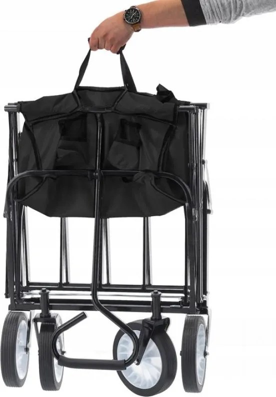 Сгъваема транспортна количка в черно
