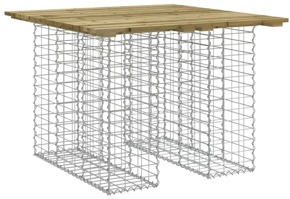 834373 vidaXL Градинска маса, дизайн габион, 100x102x72 см, импрегнирана дървесина, бор