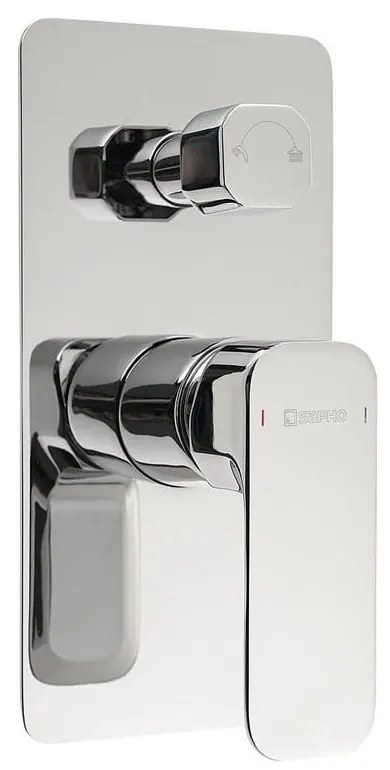 Вградена душ батерия в лъскаво-сребрист цвят (2 изхода) Spy – Sapho