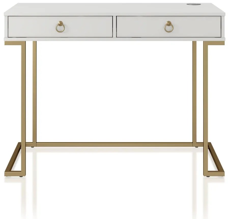 Бяла работна маса Camila - CosmoLiving by Cosmopolitan