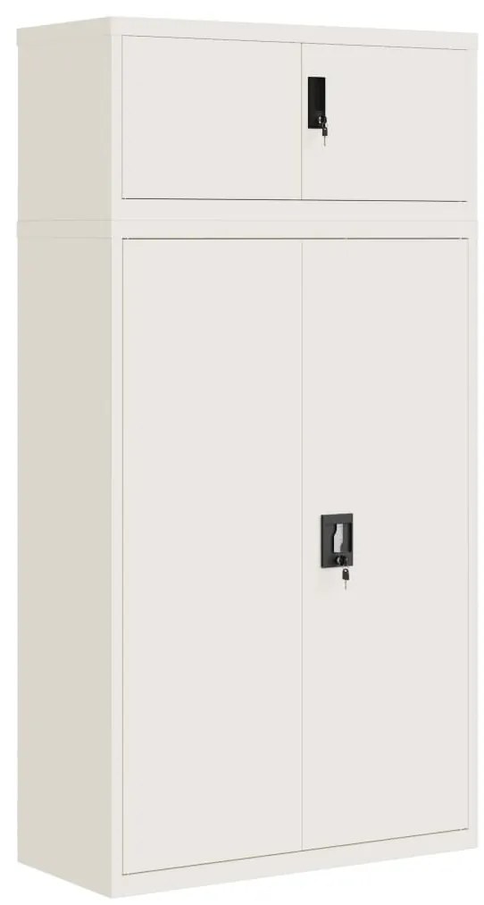 3188313 vidaXL Шкаф за папки бял 90x40x180 см стомана
