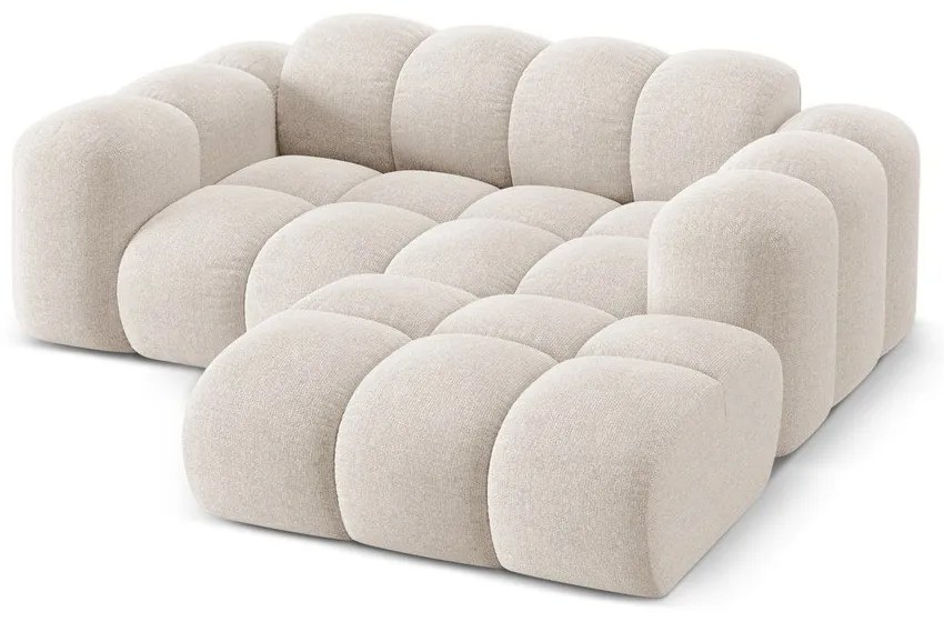 Кремав шенилов ъглов диван (десен ъгъл) Treno – Cosmopolitan Design