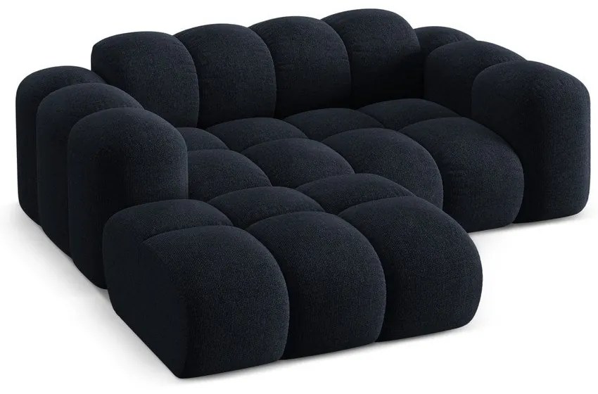 Тъмносин шенилов ъглов диван (ляв ъгъл) Treno – Cosmopolitan Design