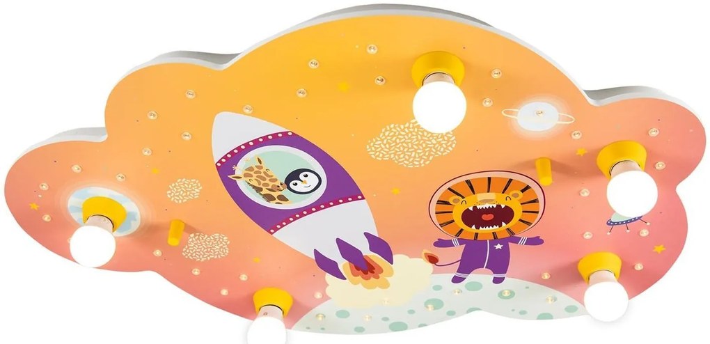 Стенен таван-лампа Elobra Little Astronauts Escape Five-light