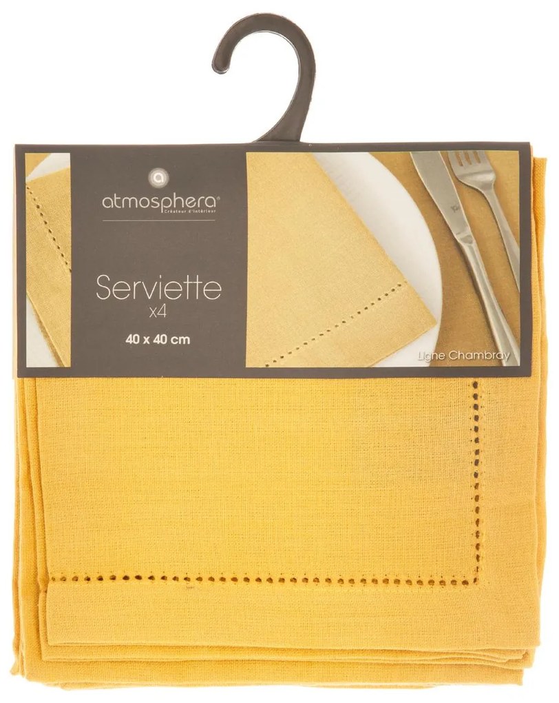 Сет кърпи atmosphera Chambray, 40x40 cm, 4 бр - Тюркоаз