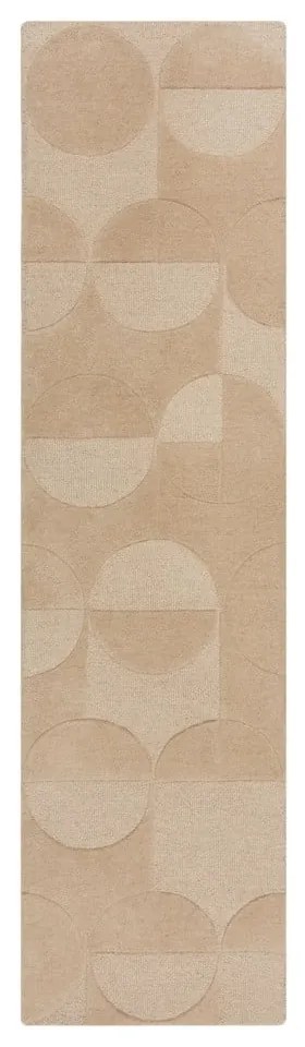 Бежов вълнен килим 60x230 cm Gigi - Flair Rugs