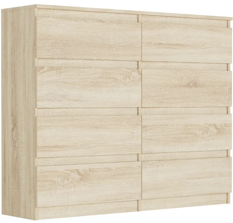 Комод с 8 чекмеджета R-120-S8 - различни цветови варианти антрацит микс бяло