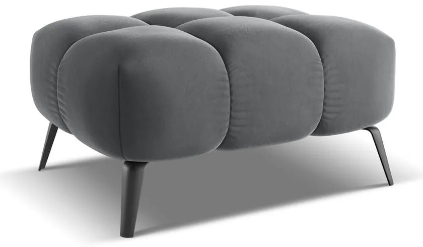 Сива кадифена табуретка Nalu – Makamii