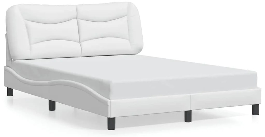 3207989 vidaXL Рамка за легло без матрак Hvar, бяла, 120x200 см, изкуствена кожа
