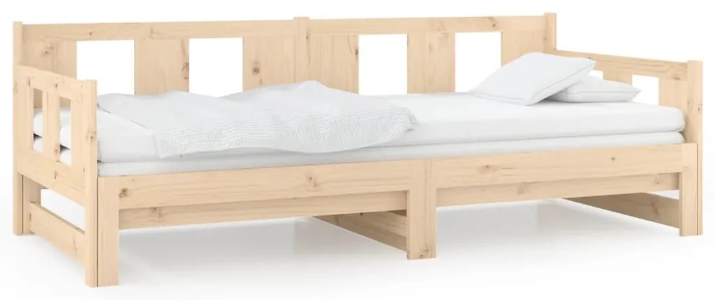 820292 vidaXL Разтегателна кушетка, борово дърво масив, 2x(90x190) см