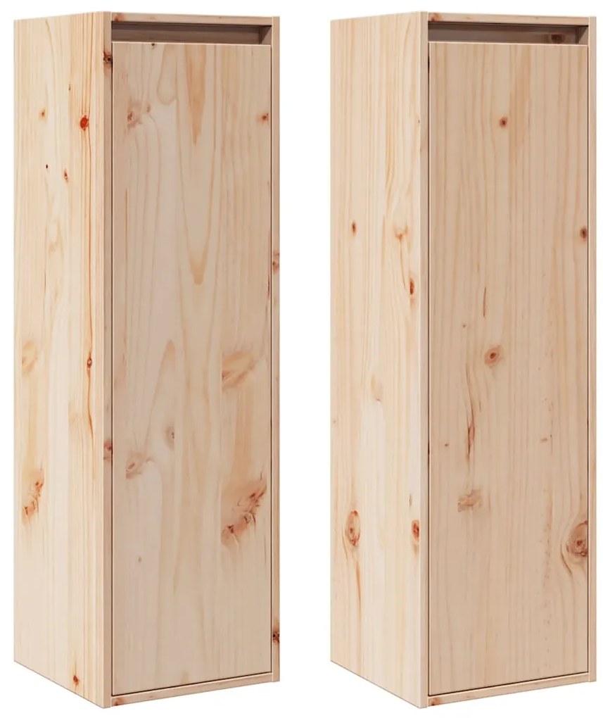 813506 vidaXL Стенни шкафове, 2 бр, 30x30x100 см, бор масив