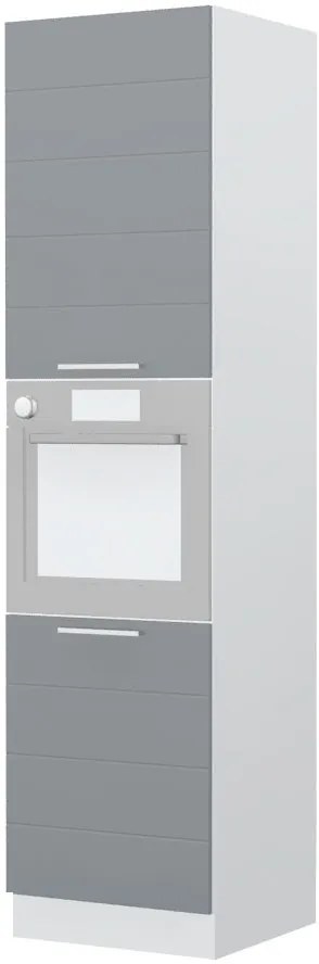 Висок подов шкаф за фурна Hudson K23-60-2KR-White - Gray