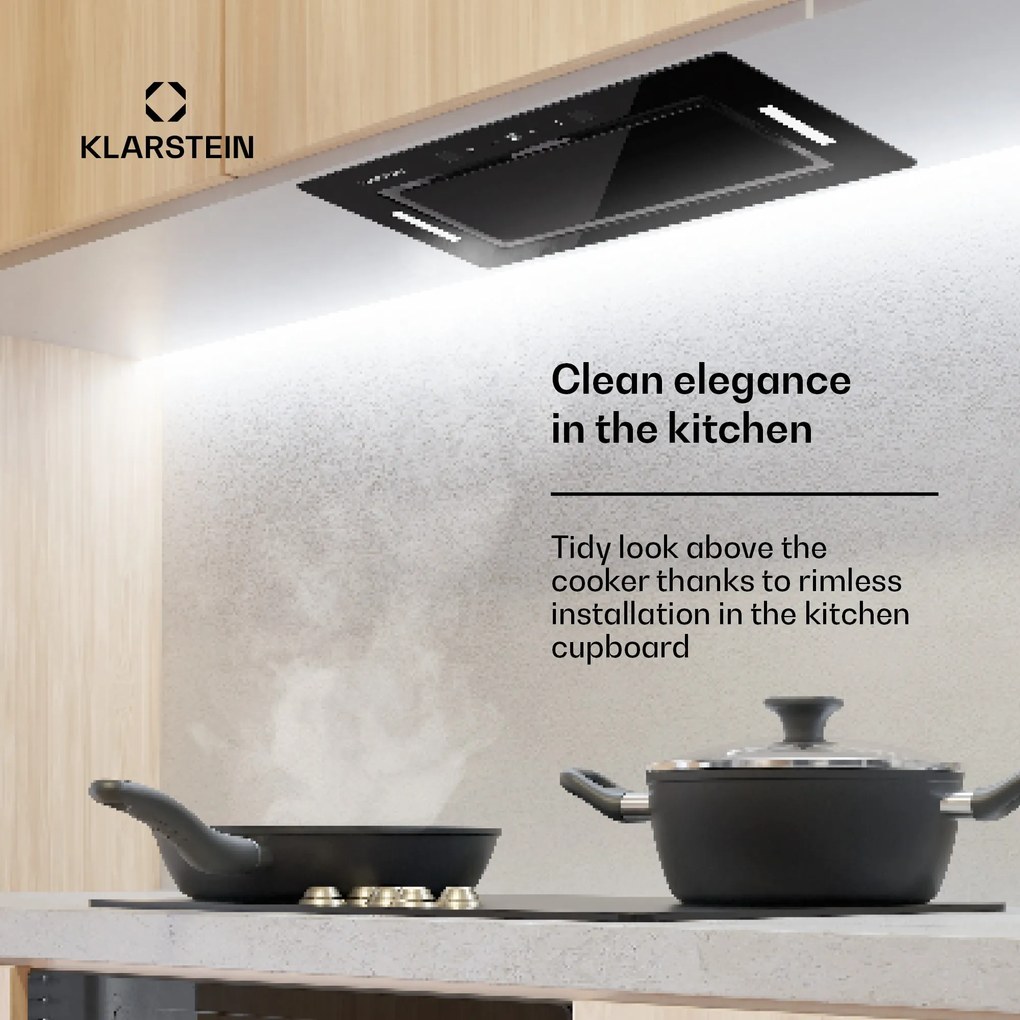 Klarstein Hektor Eco, абсорбатор, 52 cm, 466 m³/h, сензорно управление, стъкло