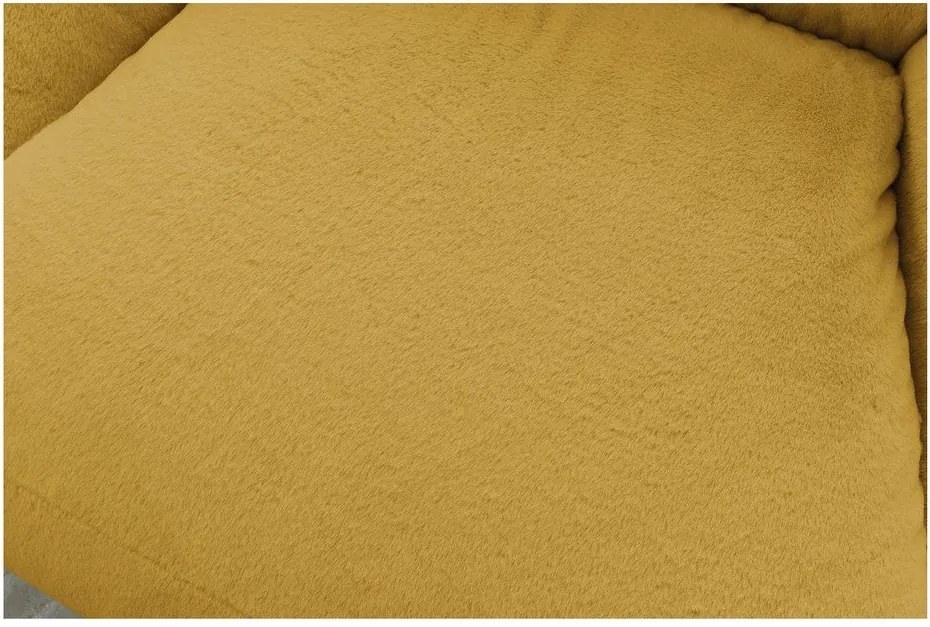 Жълт пуф от изкуствен косъм Lilibet – Bobochic Paris